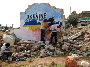 Ukraine mural in war-torn Syria 