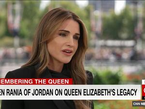 Queen Rania of Jordan says Queen Elizabeth was symbolically "Queen of the world"