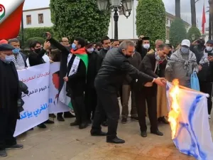 مظاهرة مناهضة للتطبيع مع اسرائيل في المغرب
