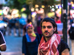 Pedestrian in downtown Amman
