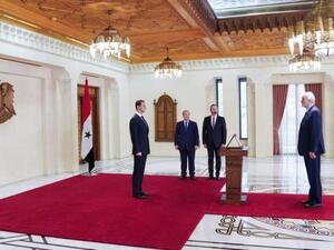 ادى السفير بشار الجعفري القسم القانوني امام الرئيس السوري، بشار الأسد