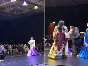 منتقبة تقتحم منصة عرض أزياء في الكويت