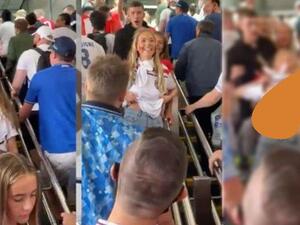 مشجعة إنجليزية تتعرى في قطر