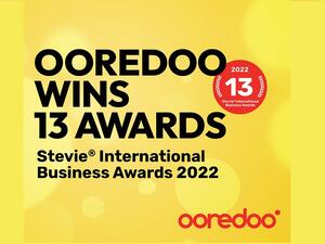 مجموعة Ooredoo تحصد 13 جائزة خلال حفل جوائز الأعمال الدولية "ستيفي" 2022 