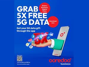 Ooredoo تمكن عملاء باقات شهري تجاري الرقمية من الاستمتاع ببيانات مجانية تصل إلى خمسة أضعاف على شبكة الجيل الخامس 5G 