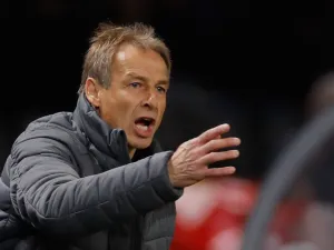 Hertha Berlin's German head coach Jurgen Klinsmann reacts during the German first division Bundesliga football match Hertha Berlin v Schalke 04 in Berlin, on January 31, 2020. / AFP / Odd ANDERSEN