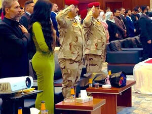 ضابطين عراقيين في مهرجان "عشتار الأناقة والجمال"