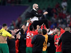 الركراكي يصنع التاريخ مع منتخب المغرب (المصدر: أ ف ب)