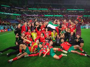 فريق المغرب بعد تقدمه الى دور الـ 16