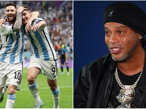 رونالدينيو يدعم المنتخب الأرجنتيني 