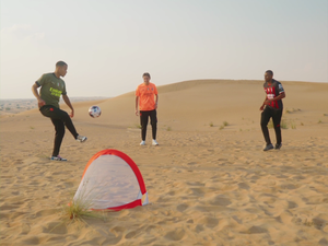AC Milan, Arsenal and Olympique Lyonnais players take on Emirates’ version of the ‘street’ football challenge in Dubai