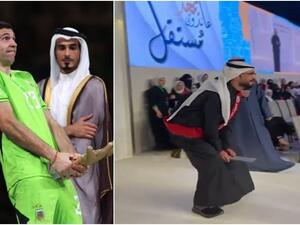 طالب كويتي يحتفل على طريقة ميسي