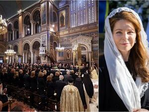 الملكة نور في مراسم دفن آخر ملوك اليونان قسطنطين الثاني