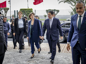 Bourita (R) with French FM Colonna 