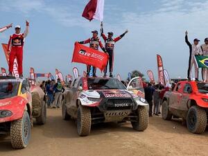 ناصر العطية يُتوّج بطلًا لرالي داكار الصحراوي في فئة السيارات على متن سيارة تويوتا "هايلكس جي آر"