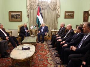 الرئيس الفلسطيني مستقبلا رمطان لعمامرة