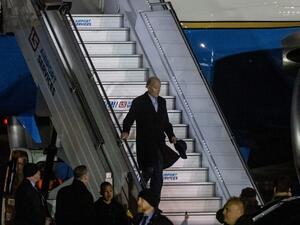 U.S. President Joe Biden on arrival in Warsaw, Poland.