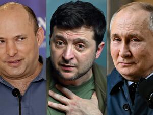 (From L) Bennett, Zelensky (C) and Putin (R) 