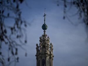 The top of a basilica is pictured in Lisbon