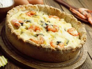  مقبلات كيش الروبيان مع الليمون