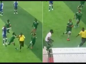 حكم يتعرض للمطاردة والضرب من لاعبات خلال مباراة كرة قدم