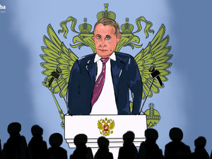 An Albawaba drawing of Russian President Vladimir Putin produced by Multimedia Editor Rami Khoury.