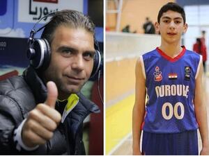 اللاعب السوري السابق نادر جوخدار وابنه تاج