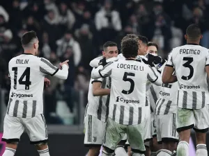 during the Italian Serie A football match between Juventus and Atalanta at the Juventus Stadium in Turin, on January 22, 2023. (Photo by Isabella BONOTTO / AFP)