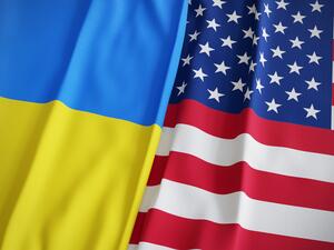 Ukraine and US flags