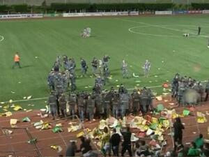 تدخل الجيش اللبناني خلال المباراه (لقطة شاشه)