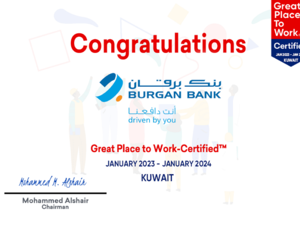 Burgan Bank is First Bank in Kuwait to be listed as a Great Place to Work 2023