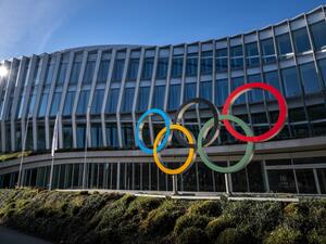The headquarters of International Olympic Committee (IOC) is seen at the opening day of an IOC executive board meeting, where the issue of Russian athletes will be discussed, in Lausanne, on March 28, 2023. Poland, Ukraine and the Baltic states reiterated on March 27, 2023 their call to maintain the ban on Russian and Belarusian athletes at the Olympics, saying "not a single reason" existed to lift the restrictions. (Photo by Fabrice COFFRINI / AFP)