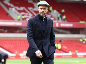 Manchester United's Dutch manager Erik ten Hag arrives ahead of the English Premier League football match between Nottingham Forest and Manchester United at The City Ground in Nottingham, central England, on April 16, 2023. (Photo by DARREN STAPLES / AFP) 