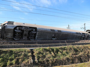 Train derails in Egypt, hits home