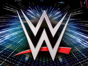 A WWE logo is shown on a screen before a WWE news conference at T-Mobile Arena on October 11, 2019 in Las Vegas, Nevada. Ethan Miller/Getty Images/AFP / Getty Images via AFP / GETTY IMAGES NORTH AMERICA / Ethan Miller