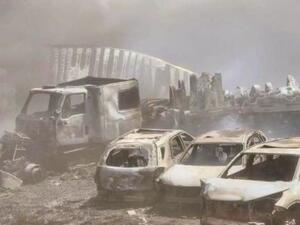 جانب من الحادث المروع الكبير 