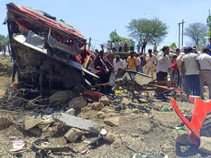 15 killed, 25 injured as bus falls from bridge in India 