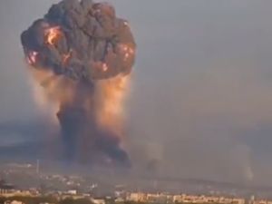 انفجار بقوة قنبلة نووية بعد ضربة روسية في اوكرانيا