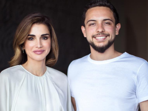 الملكة رانيا والأمير الحسين بن عبدالله 