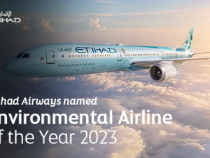 Etihad Airways named environmental airline of the year 2023