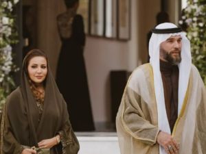 الأميرة فهدة الهاشم برفقة زوجها الأمير هاشم بن الحسين 