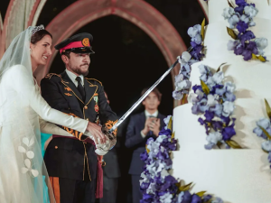 كيكة زفاف الأمير الحسين والأميرة رجوة