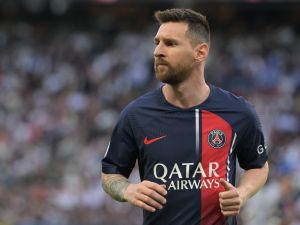 Paris Saint-Germain's Argentine forward Lionel Messi is seen during the French L1 football match between Paris Saint-Germain (PSG) and Clermont Foot 63 at the Parc des Princes Stadium in Paris on June 3, 2023. (Photo by Alain JOCARD / AFP)