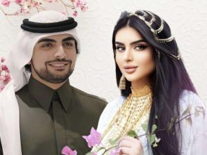 الشيخة مهرة وزوجها الشيخ مانع