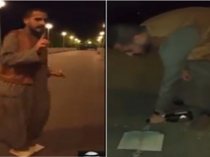 مصري يدوس على القران الكريم