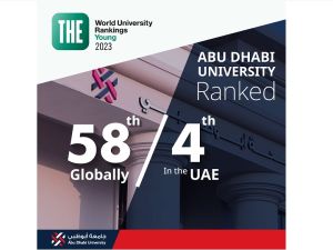 ADU ranks as the 58th best university in the world according to ‘Times Higher Education Young University Rankings’ 2023
