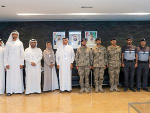 Federal Tax Authority and Abu Dhabi Police Special Patrol Department review results of the seizure of contraband goods 