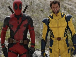 Hugh Jackman in Wolverine suit