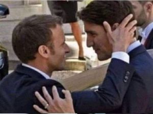  ابراز وتداول أخبار وصور بأن ترودو وماكرون كان لهما علاقة غرامية 