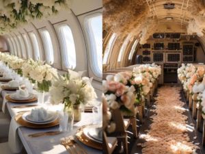 حفل زفاف على متن طائرة